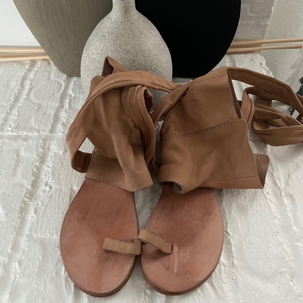 Free People Leather wrap sandal.